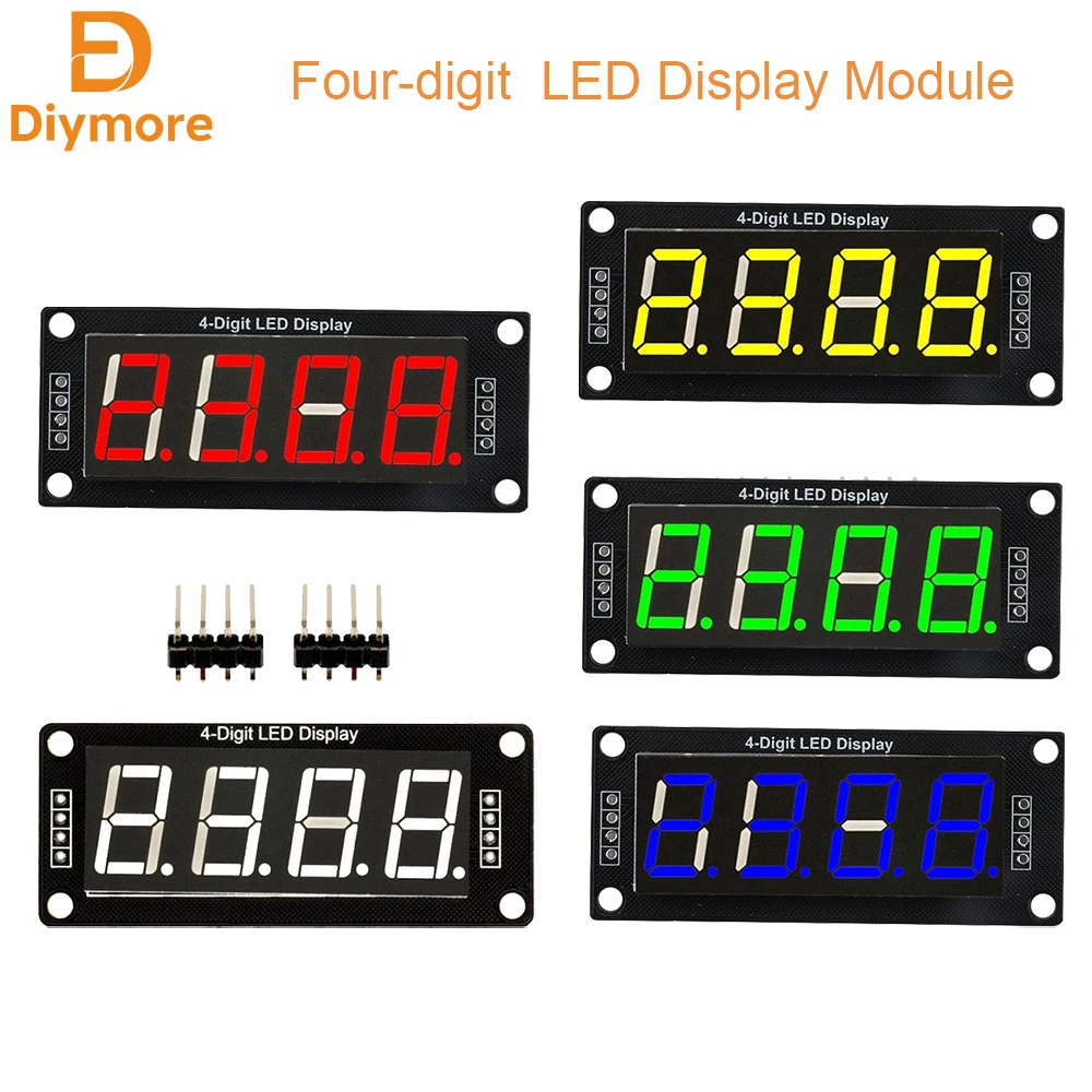 TM1637 0.56 inch LED Display Module Four-digit Digital Tube Time Clock Indicator Tube Module Red Blue White Green Yellow