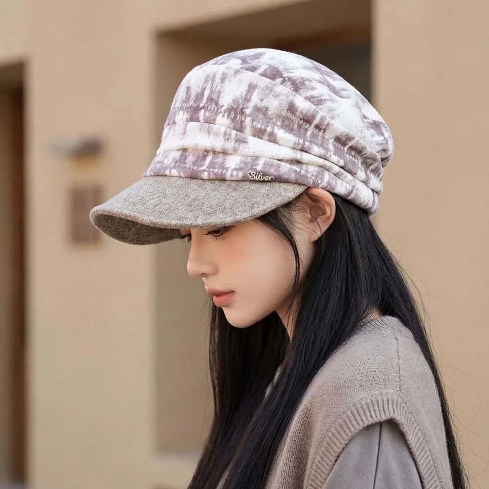 Baker Boy Hat Warm Plaid Newsboy Cap Vintage All Match Checked Slouchy Hat Comfortable Elegant Visor Beret Cap Daily Wear