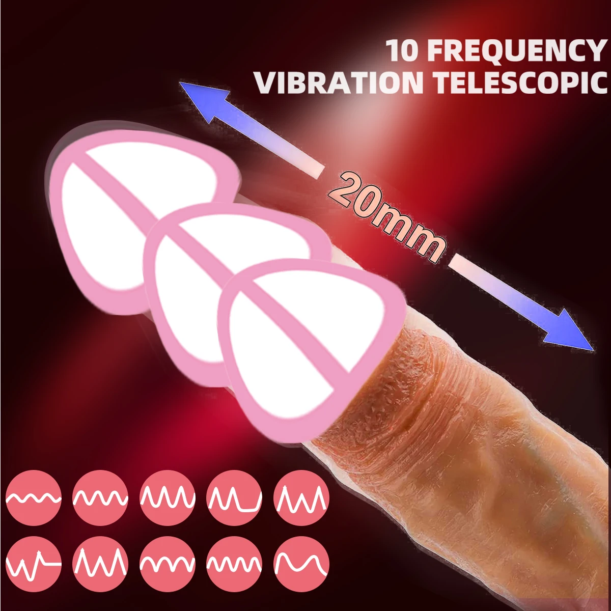 Realistic Thrusting Vibrating Dildo Remote Control Silicone Heated Dildo with 10 Thrusts 10 Vibration Penetration Adult Sex Toys