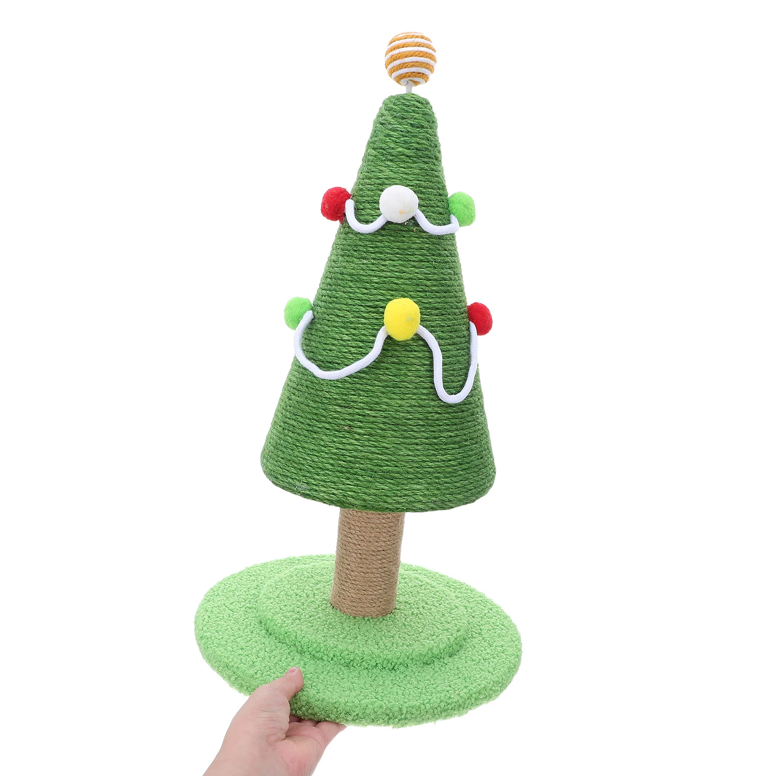 

20.83" Tall Christmas Tree Cat Scratcher Natural Sisal Scratch Post For Indoor Cats Furniture Protection Kitten Xmas Pet