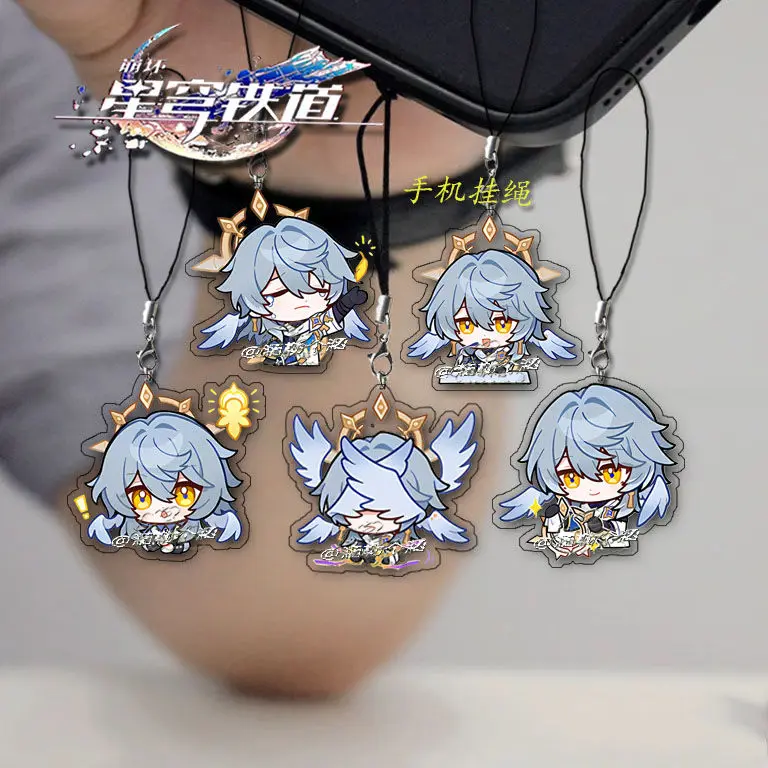 هونكاي: ستار السكك الحديدية التشفير هايسين أنكسا الأحد المفاتيح للطلاب قلادة الحبل ديكور سحر سلسلة هواتف محمولة حزام الديكورات