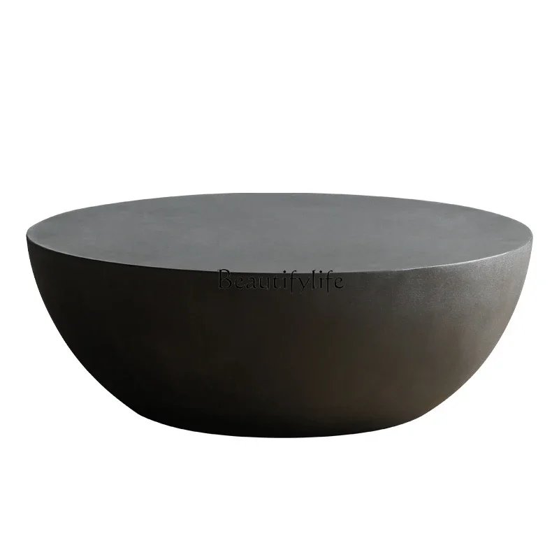 

ls 18Industrial light luxury special-shaped coffee table living room creative cement paint round coffee table