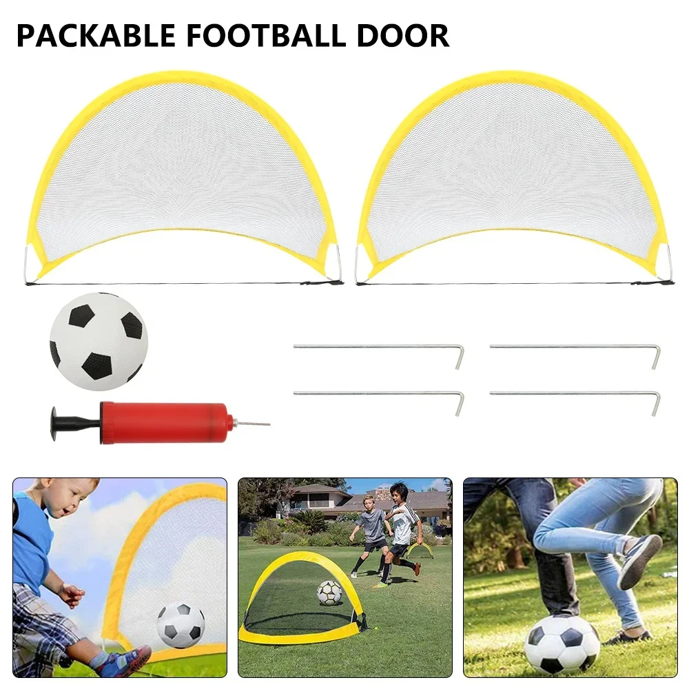 

2Pcs Folding Football Goal Net Portable Soccer Training Goal Net Tent Kids Indoor Outdoor Play Toys Soccer Ball Practice Gate