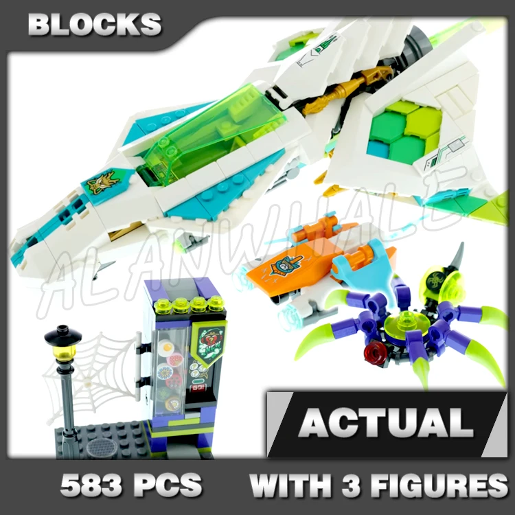 

Набор строительных блоков Monkie Kid 60043: Белый Дракон, Лошадь, Самолет, Подвижный Робот-Паук, 565 деталей, совместим с моделями