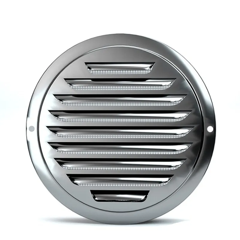 Grille de Ventilation Murale Extérieure en Acier Inoxydable, Bouchon Rond de 70 à 200mm, Système de Ventilation