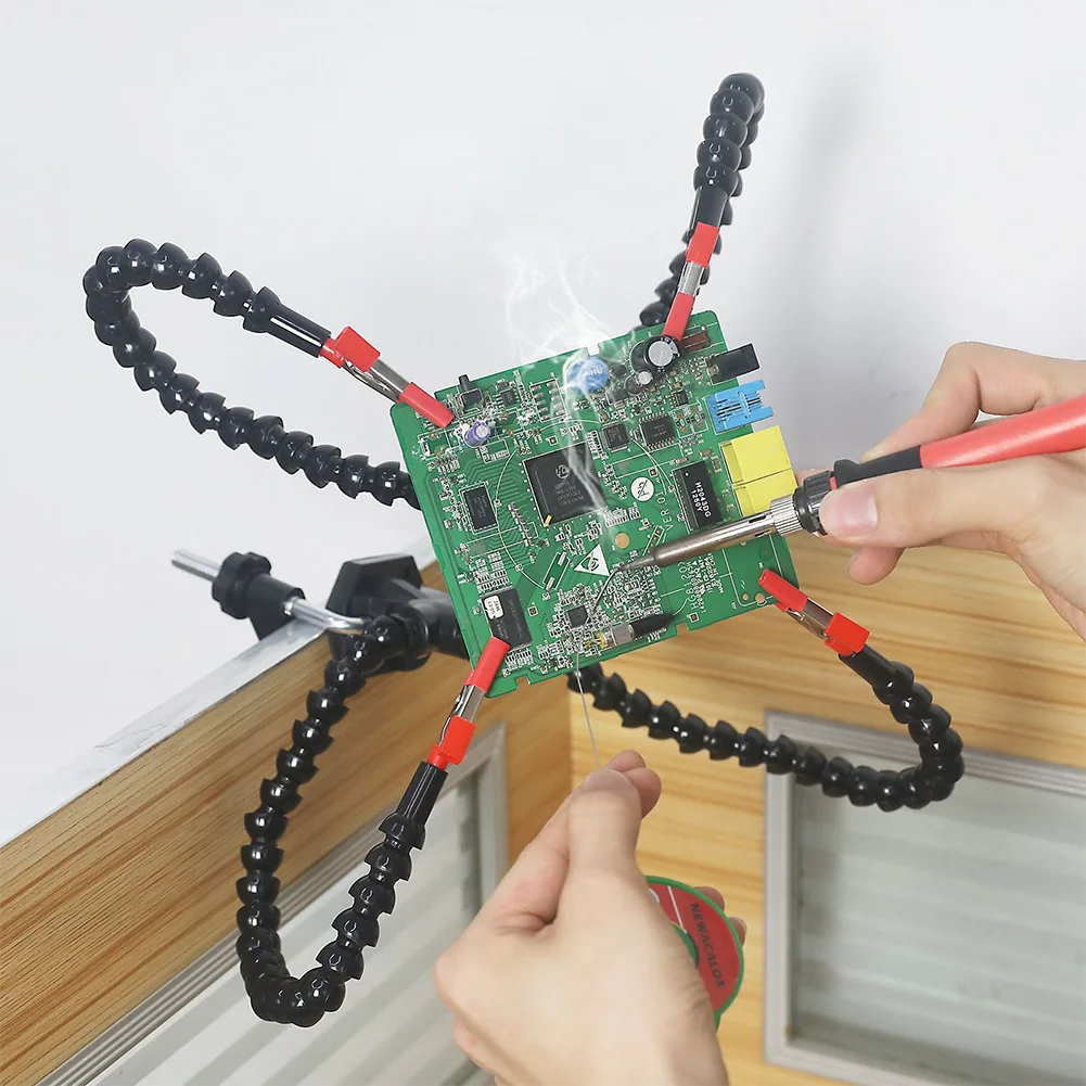 Uchwyt lutowniczy z mocowaniem do biurka, elastyczne ramiona 3/4/5 szt., stojak na płytki PCB do napraw elektroniki, lutowania, rękodzieła jubilerskiego