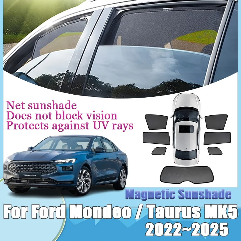 

For Ford Mondeo Taurus MK5 2022-2025 Magnetic Mesh Sunshades Visor Curtain Windshield Cover Anti Sun Shade Tools Car Accessories