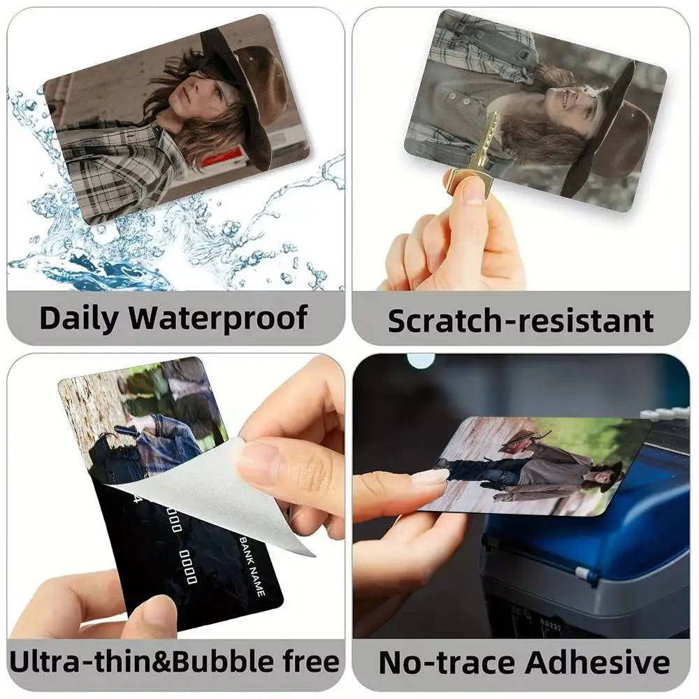 Carl Grimes Classic W-Walking D-Dead Credit Card HD Stickers Game Card Decal Small Chip Waterproof Sticker Gift