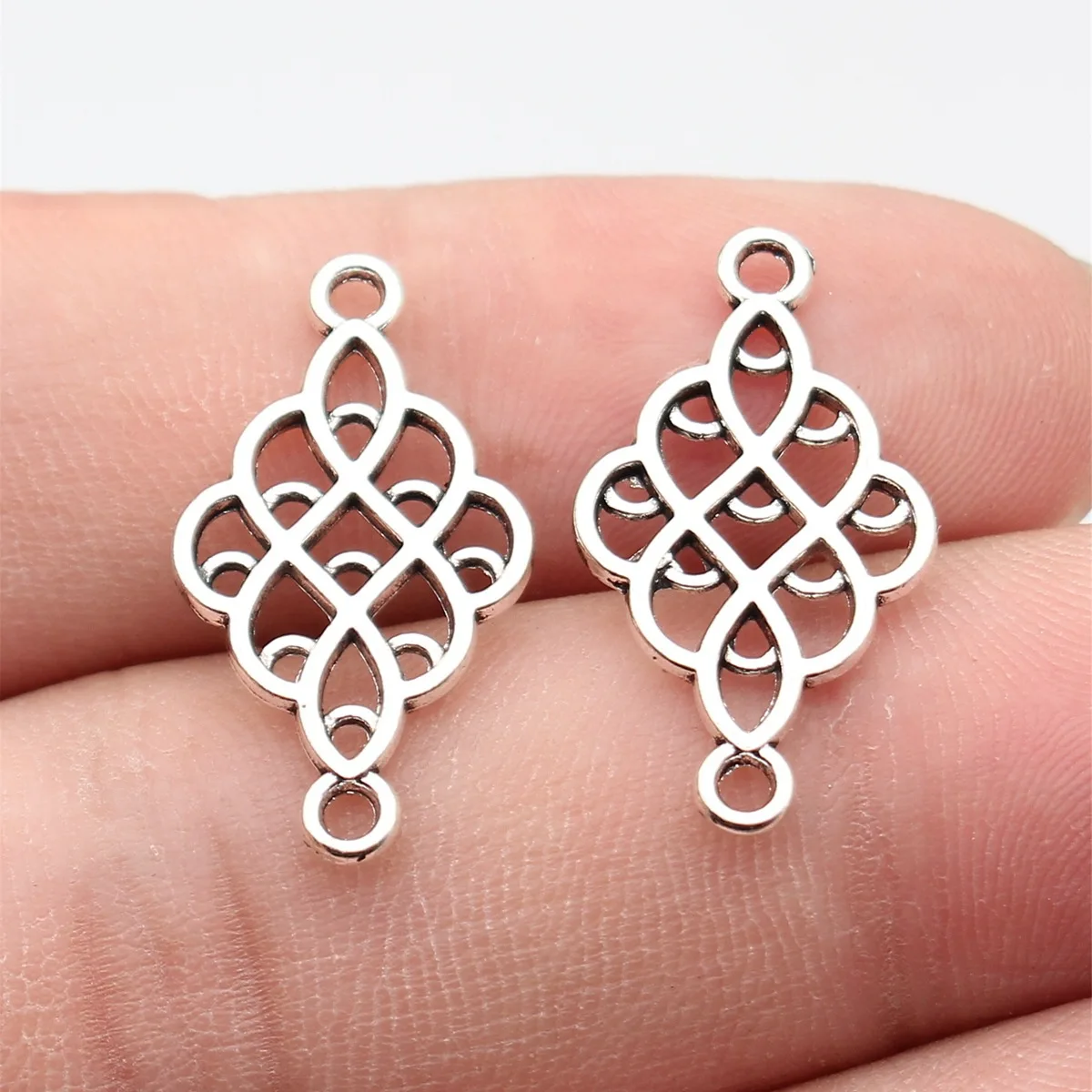 Honeycomb Hexagon Geometric Molecule Connector Charm Link For DIY Jewelry Craft Supplies