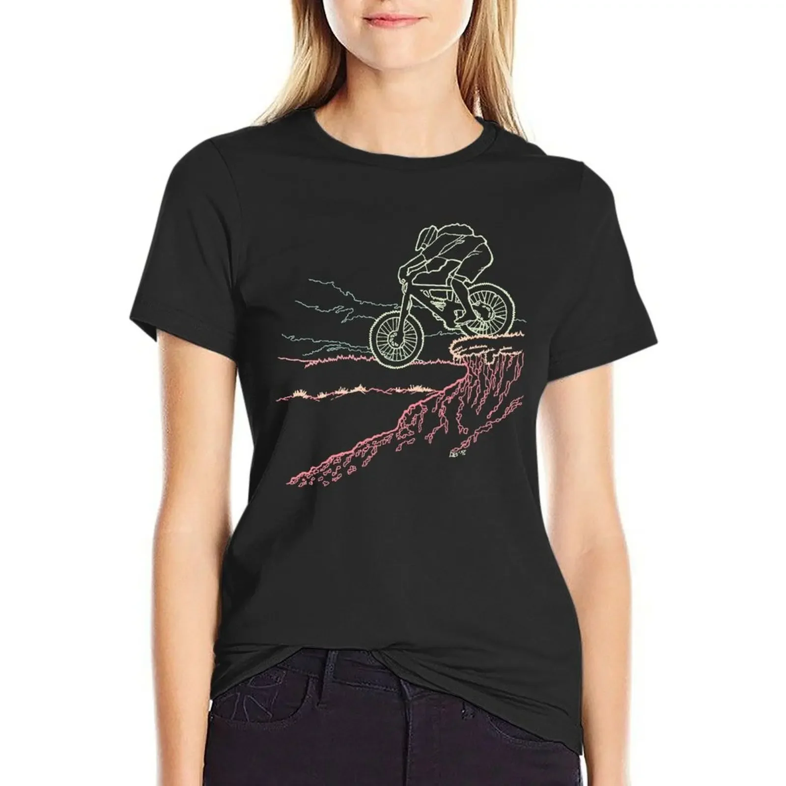 

Mountain Biker T-Shirt blacks summer tops sweat Women's cotton t-shirt
