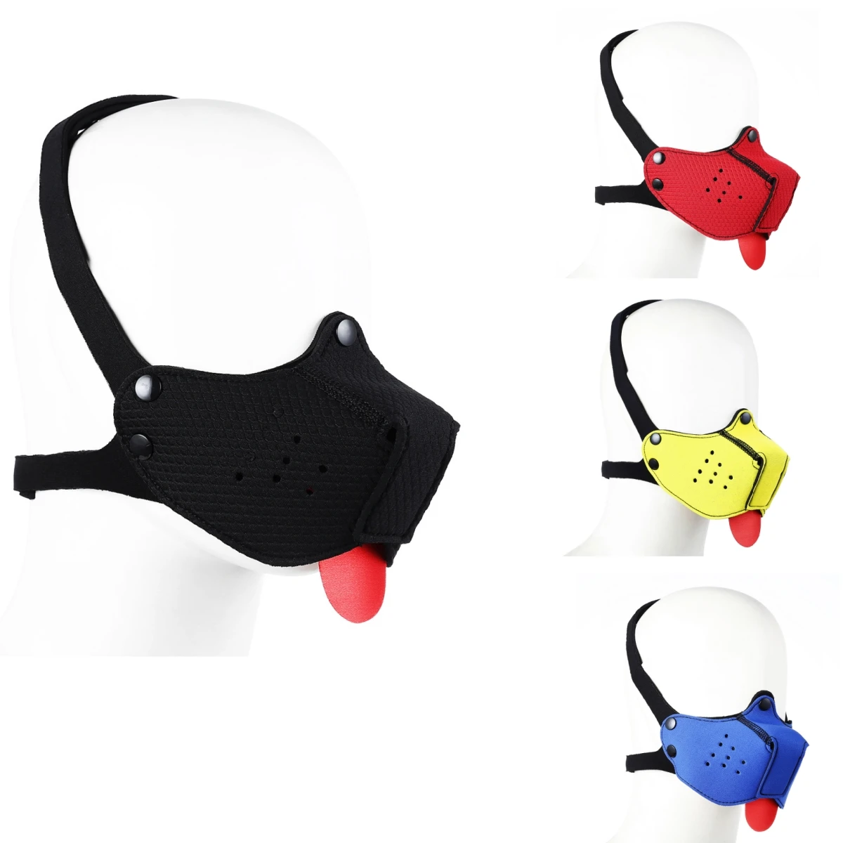 Sexy Role Play Costumes of Men Women Puppy Cosplay Games Headgear Half Face Fetish Mask for Halloween Puppy Party Accessories