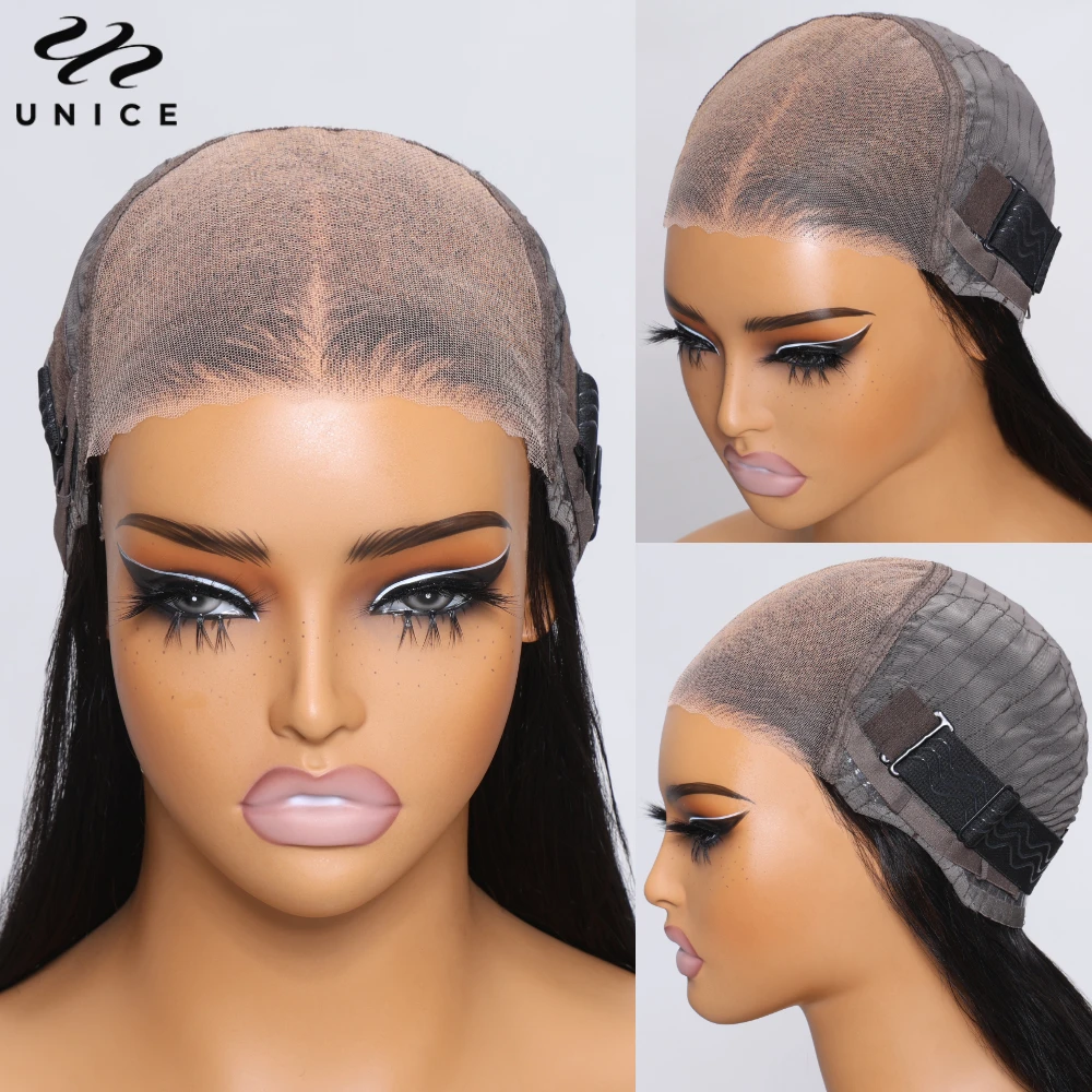 Unice 7x5 Bye Bye Knots شعر مستعار ثلاثية الأبعاد رقيق الجسم موجة الدانتيل الباروكة الأمامية قبل قطع شعر مستعار مبيض مسبقًا مع الانفجارات وضع وانطلق على الشعر البشري