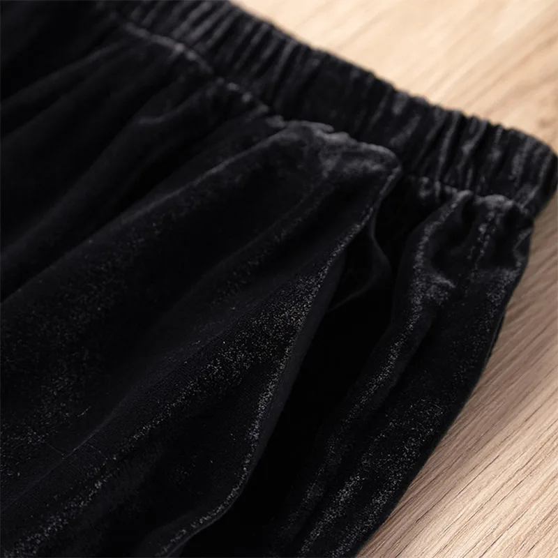 Women Velvet Silk Long Pants Natural Mulberry Silk Loose Type Wide Leg Pants Elegant Trousers Black MM633