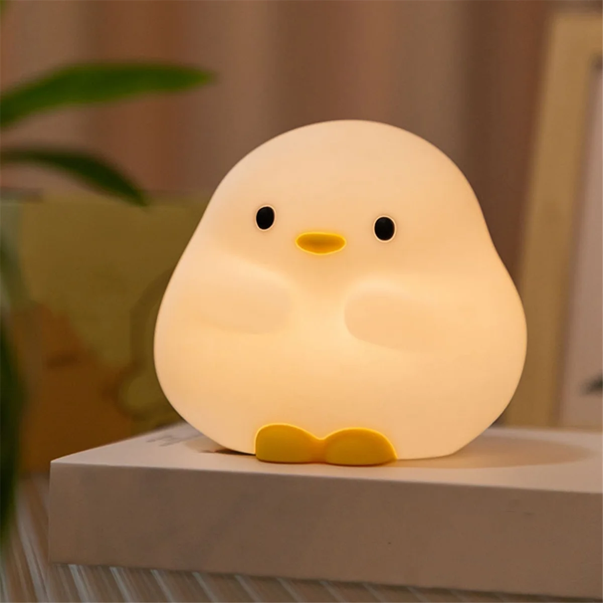 Duck Night Light, Cute Duck Lamp,Squishy Silicone Nightlight with 30 Minutes Timer, Rechargeable Bedside Lamp with Touch