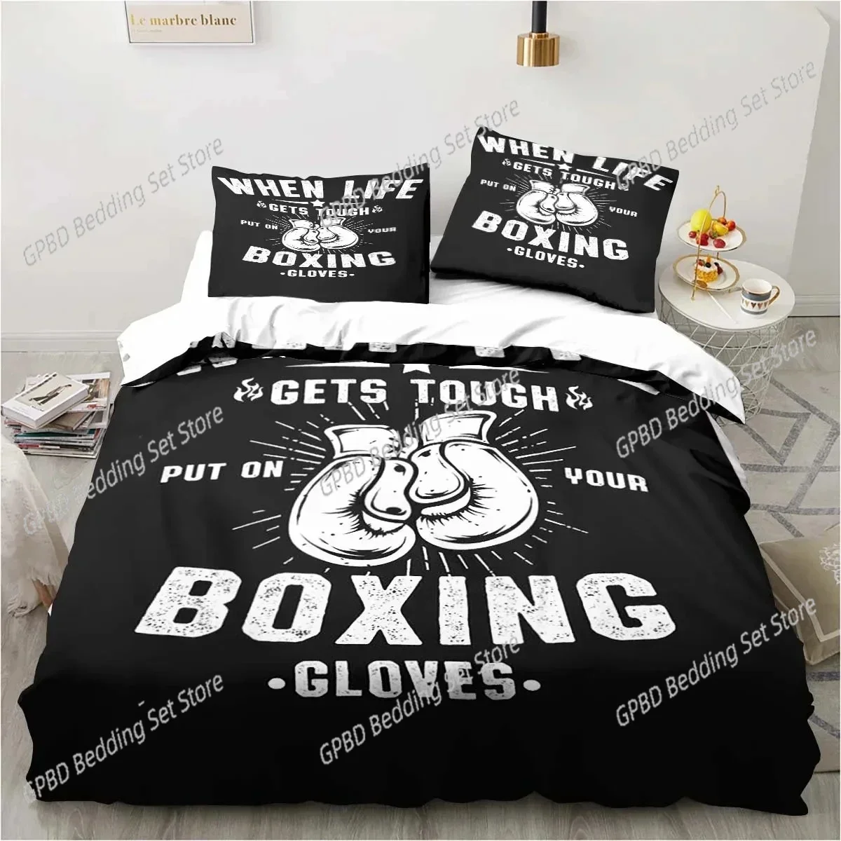 

3D Print Boxing Gloves Boxer Fighting Bedding Set Bedroom Soft Modern Bedspreads Comefortable Duvet Cover Quilt Cover Pillowcase