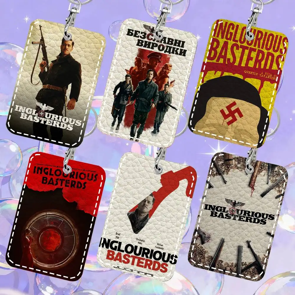 Crime Movie I-Inglorious Basterds Card Wallet With Keychain PU Leather Printed Pattern Card Holder