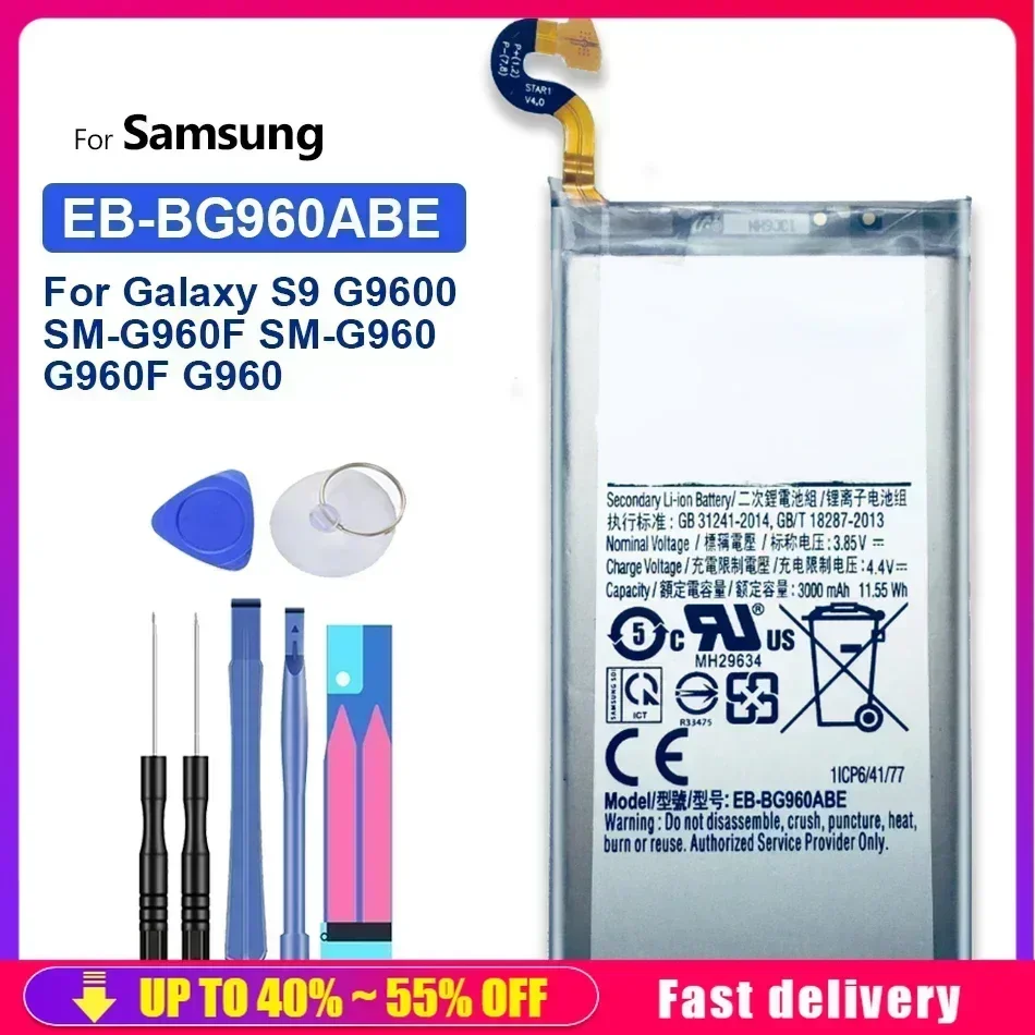 EB-BG960ABE 3000mAh Rechargeable Portable Battery For Samsung GALAXY S9 G9600 G960F SM-G960  Mobile Phone Batteries