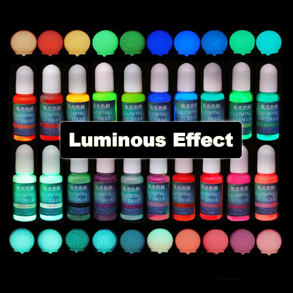 Silicone world 10ML 20 Colors Fluorescent Pigment Luminous Paint Resin Dye UV Resin Coloring Epoxy Resin Pigment for DIY Crafts - Image 3