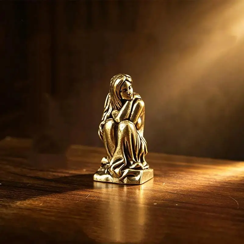 Brass Modern Beauty Statue Ornaments Desktop Office Bedroom Desktop Handicrafts Beauty Art Simulation Model Ornament Collection