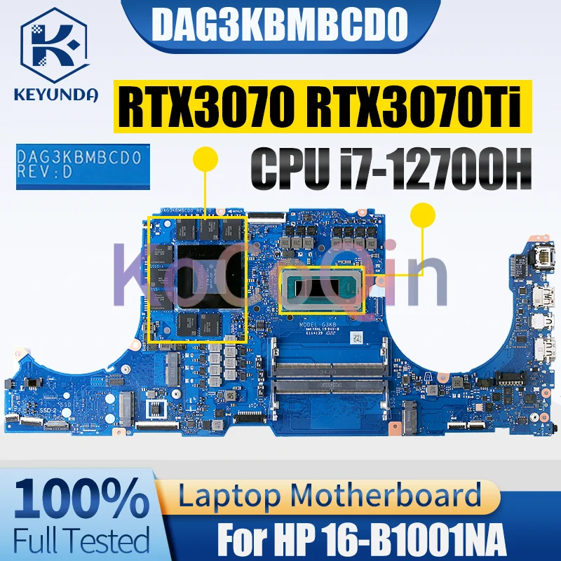 For HP 16-B1001NA Notebook Mainboard DAG3KBMBCD0 i7-12700H RTX3070 RTX3070Ti Laptop Motherboard Test