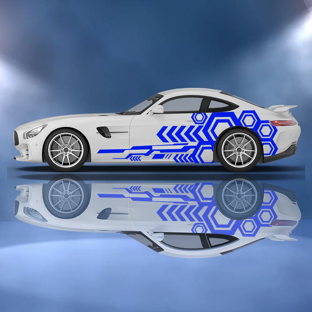 

Technology Hexagonal Geometry Car Vinyl Wraps Decal Selfadhesive PVC Sticker Suitable for Trucks SUV Decor Auto Accessories Gift