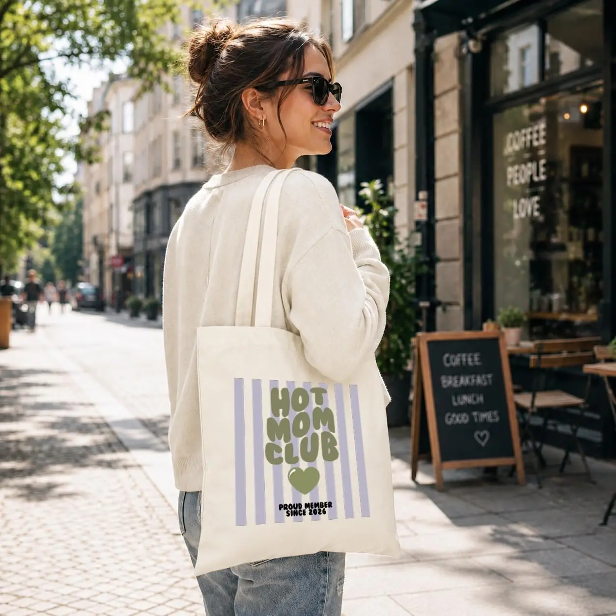 Hot Mom Club Themed Tote Bag Large Capacity Multifunctional Shoulder Bag Fashion Travel Shopping Bags Gifts Bags