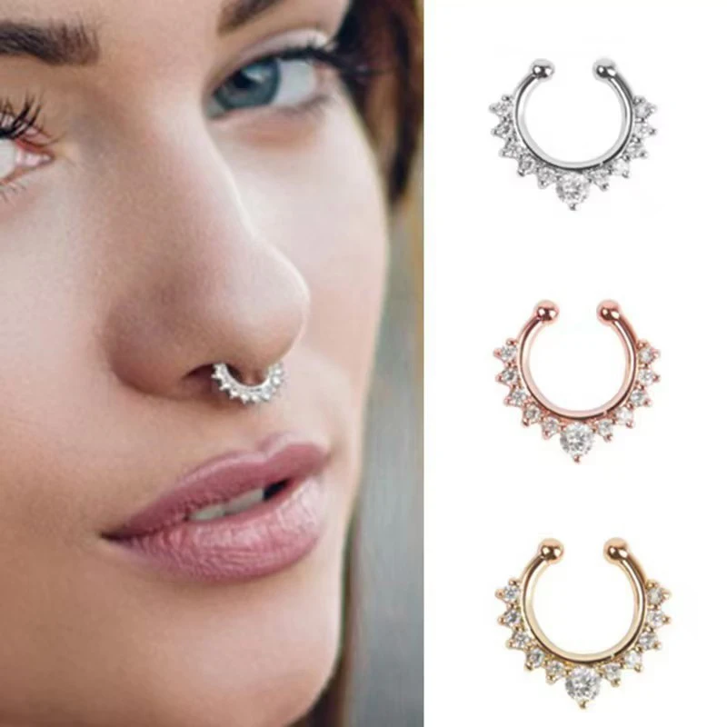Nieuwe Collectie Legering Neus Hoop Neuspiercings Body Piercing Sieraden Fake Septum Clicker Non Piercing Hanger Clip Op Sieraden