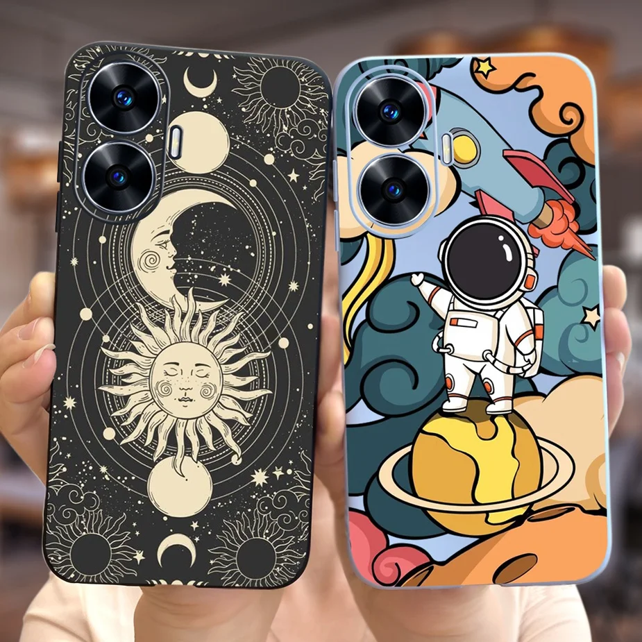 For Realme C55 Case Cute Astronauts Cartoon Painted Cover Shockproof Phone Cases For Realme Narzo N55 C 55 RealmeC55 Soft Fundas