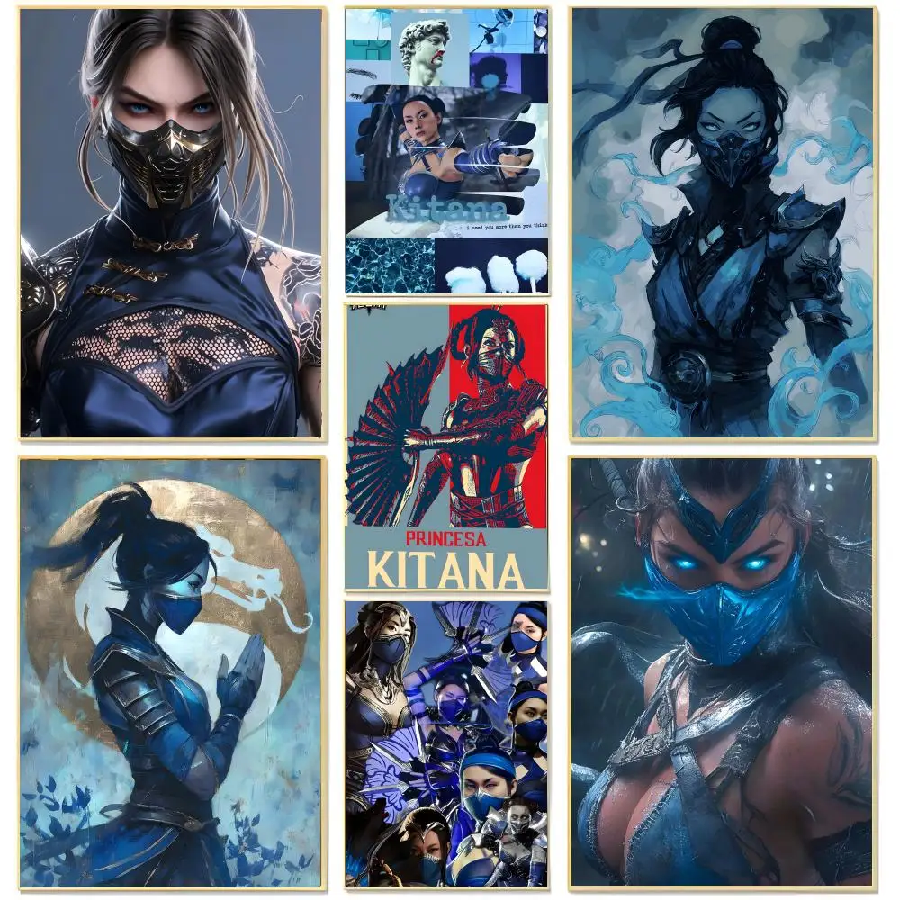 ana fighting game warrior character M-Mortal Kombat Kitana Poster Living Room Bedroom Decorative Print Unframed Decor