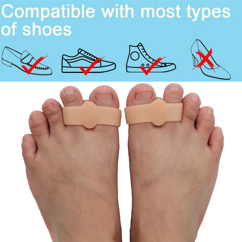 Pexmen Bunion Corrector Zehenspreizer mit 2 Schlaufen, Big-Toe-Abstandshalter für Ballenzehen und überlappende Zehen, reduziert Schmerzen, Fußpflege-Werkzeug