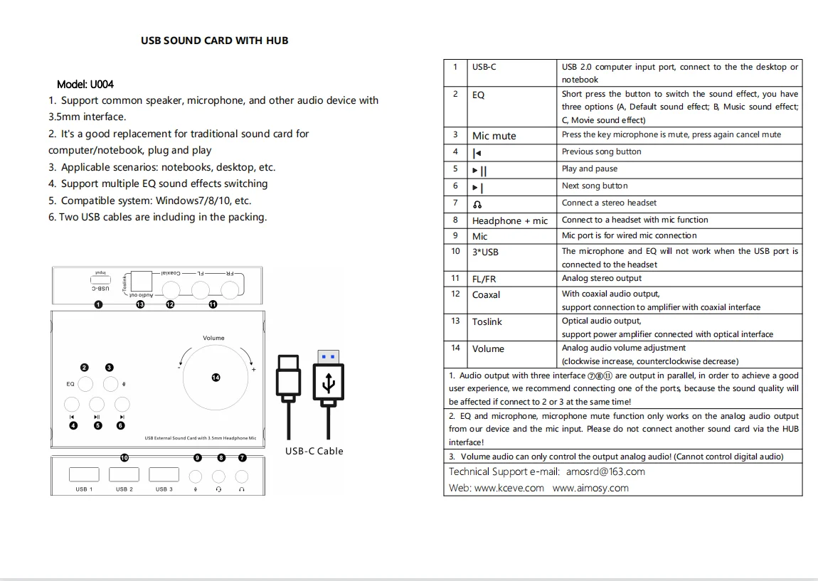 Imagem -05 - Placa de Som Externa Usb com 35 mm Auscultadores Interface Mic Controlo de Volume T10 Adaptador Áudio