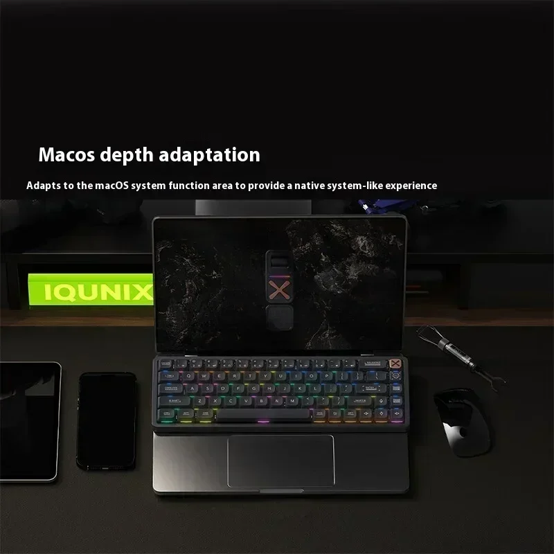 Imagem -06 - Iqunix Mg65 Pro Teclado Mecânico Liga de Alumínio Três Modos sem Fio Gamer Teclado Ultrafino Baixo Perfil Personalizar pc Escritório