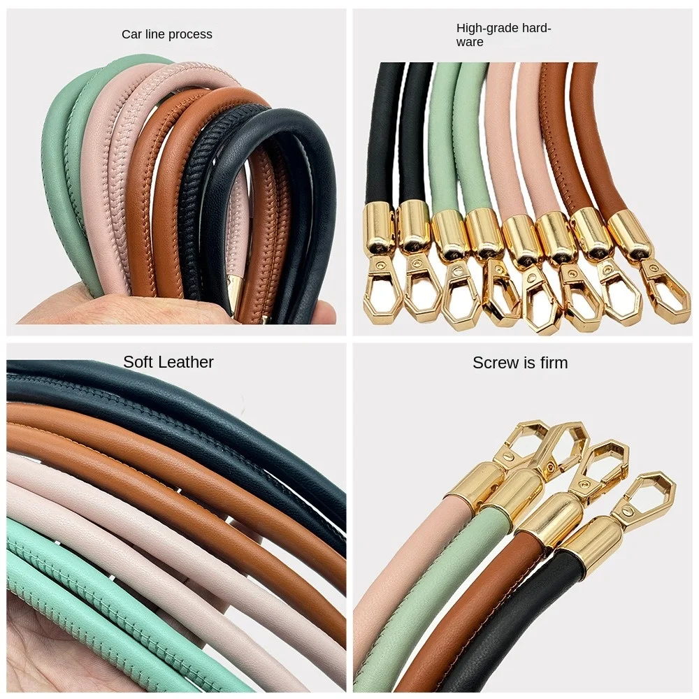 Universal PU Leather Handbag Belt Replacement Gold Chain Buckle Bag Short Handles Detachable Underarm Bag Belt for Woman