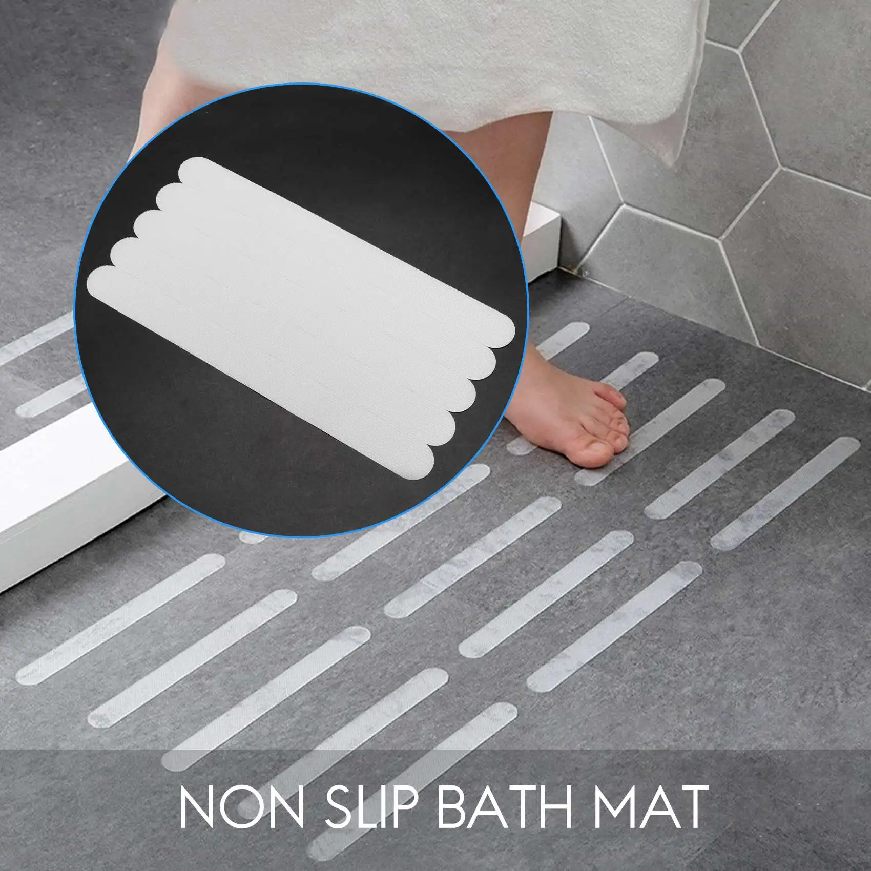 25Pcs Kitchen and Bathroom Transparent Anti-Skid Stickers Stair Steps Tape Bathtub Shower Room Anti-Skid Strips