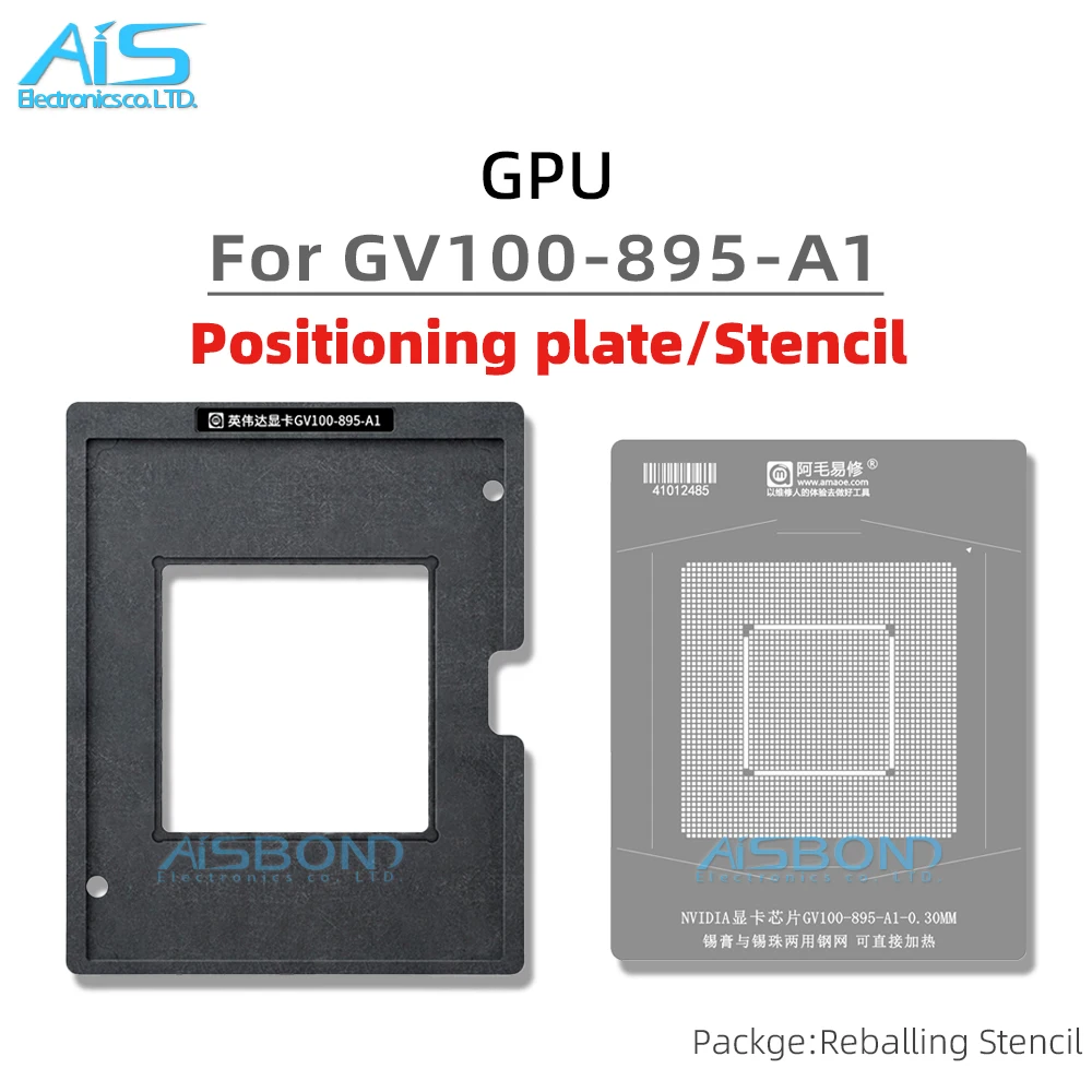 Amaoe BGA Stencil Reballing Template Station Kit For NVIDIA GV100-895-A1 GPU Tin Net Repair