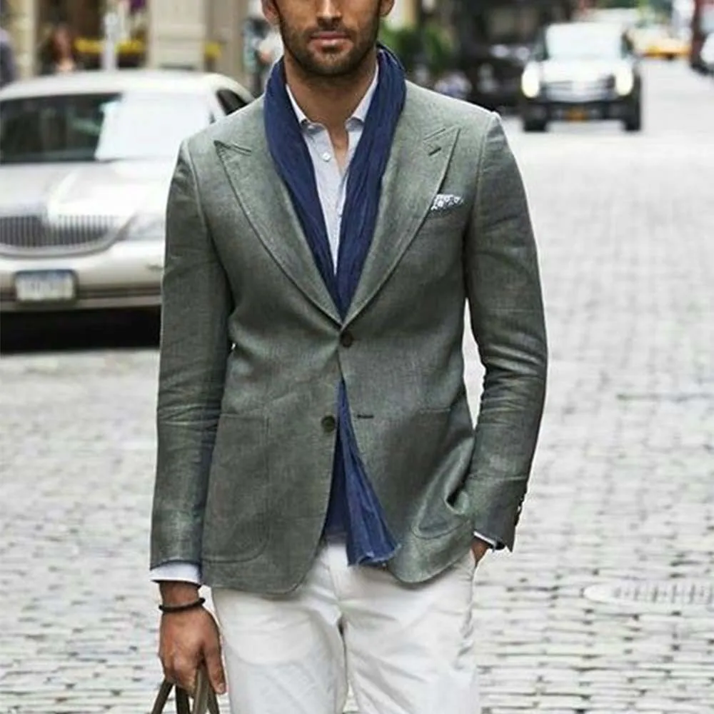 

Clothes Men's Casual Blazer Cotton Linen Slim Single-breasted Jacket Fashionable Comfortable Men's Jacket Breathable Jacket Coat