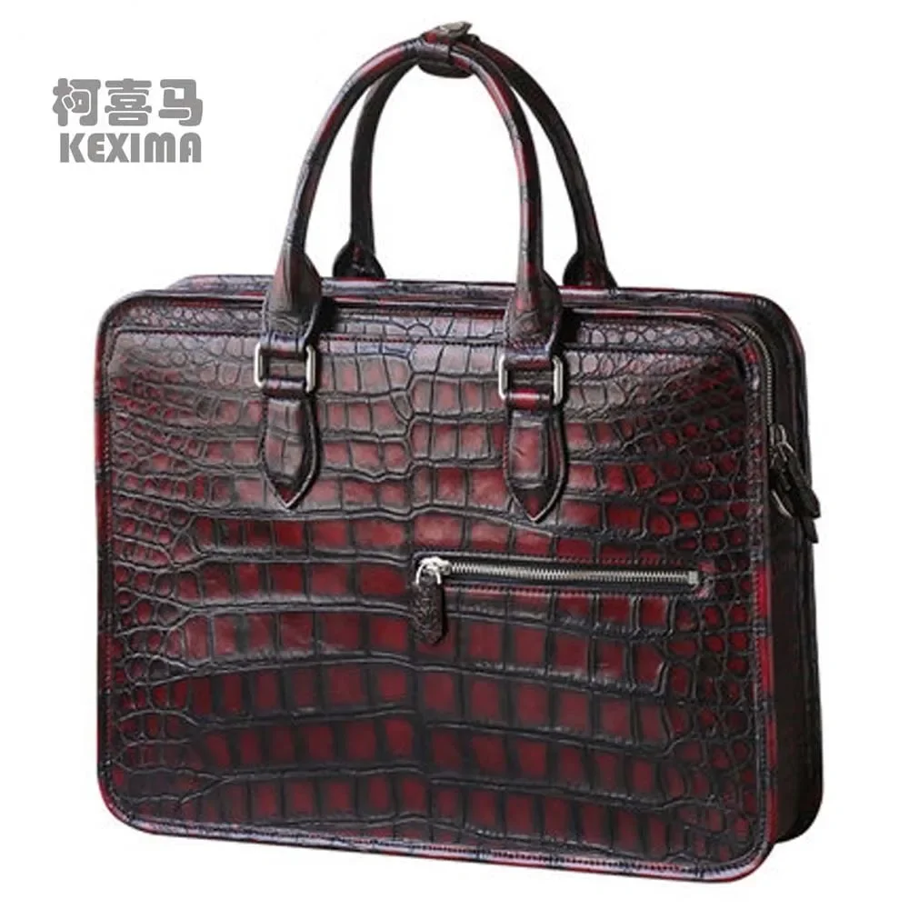 heimanba new manual  Brush color  crocodile  Men bags male handbag  crocodile  leather  men briefcase business