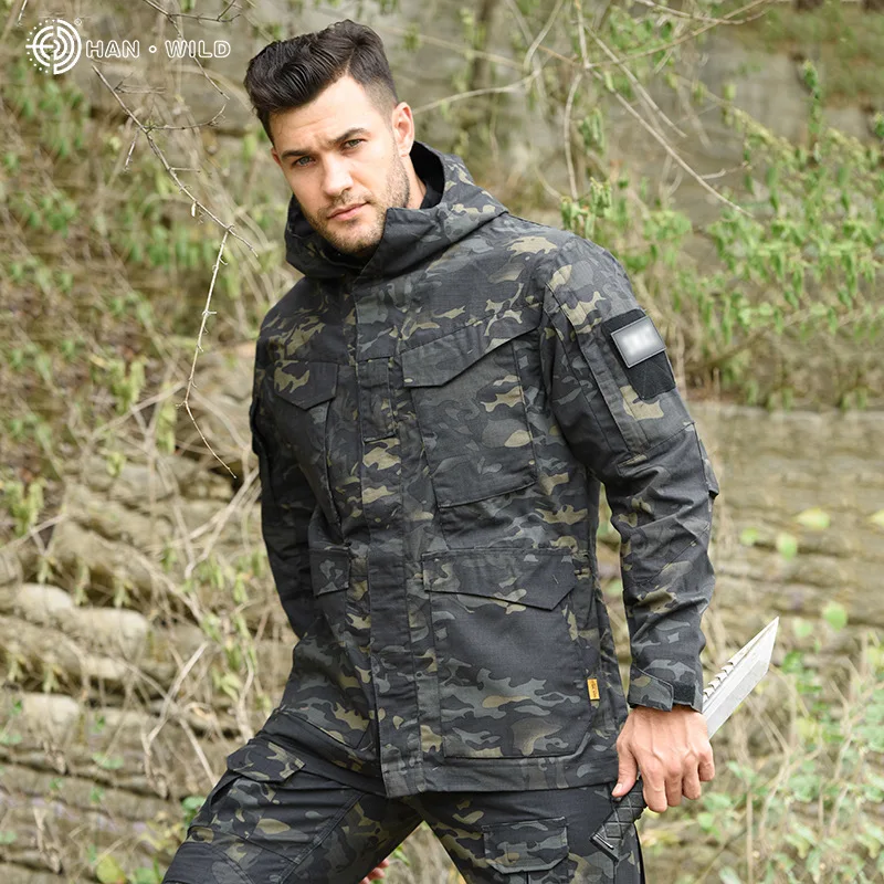 Outdoor, Tactical Windbreaker Medium and Long M65 Jacket Men's Jacket Waterproof Autumn Winter