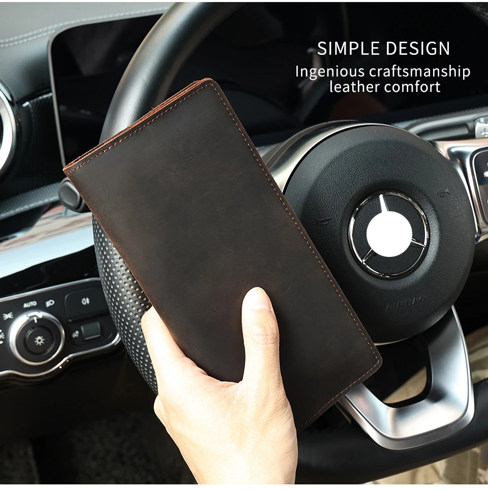 Joyir Echt leder Brieftasche Männer Leder lange Brieftasche Clutch Tasche Vintage männliche Geldbörse für Scheck heft Kreditkarten minimalist ische Geldbörsen – Detail 2