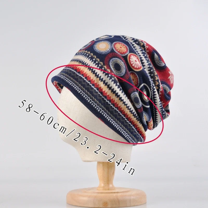 Female Stretch Elastic Ear Protect Cotton Women Hat Autumn Winter Beanie Hats For Women Lady Men Vintage Bonnet Turban Hat