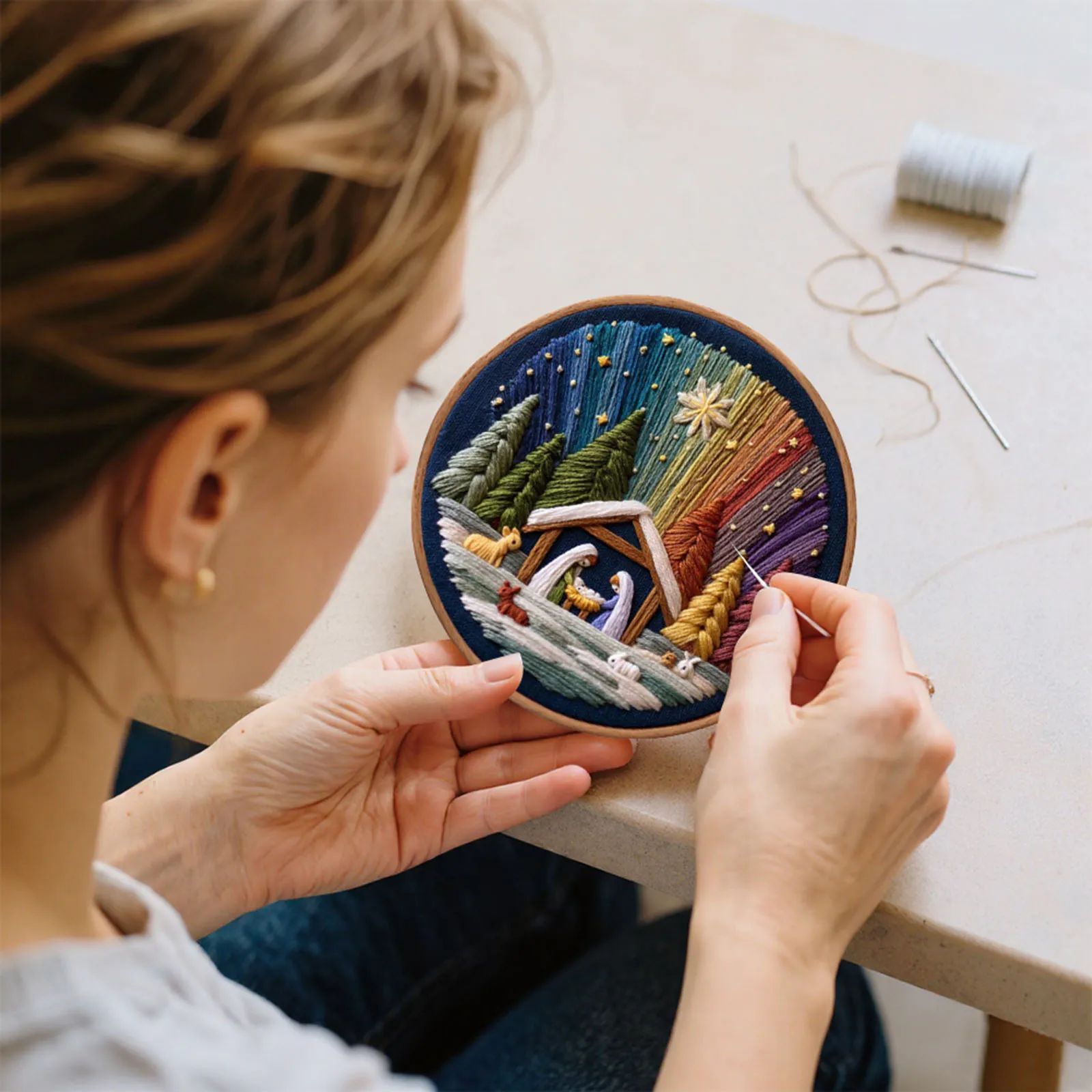 ステッチ聖書物語カウント刺繍キット手作りクロスステッチ針仕事キットクリエイティブクラフト針仕事ホームデコレーション用