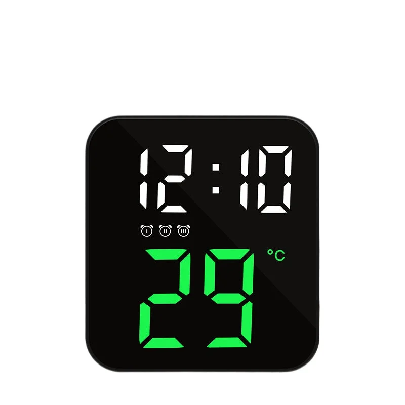 

Будильник с маятником для пожилых людей, с крупным шрифтом, термометром, многофункциональный, простой, цифровой LED-будильник для стола.