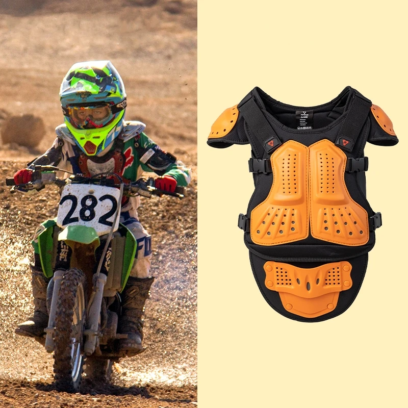 Kids Motorcycle Armor Dirt Bike Chest Back Protector Armor Motocross Children Protective Gear Skating Bicycle Armor