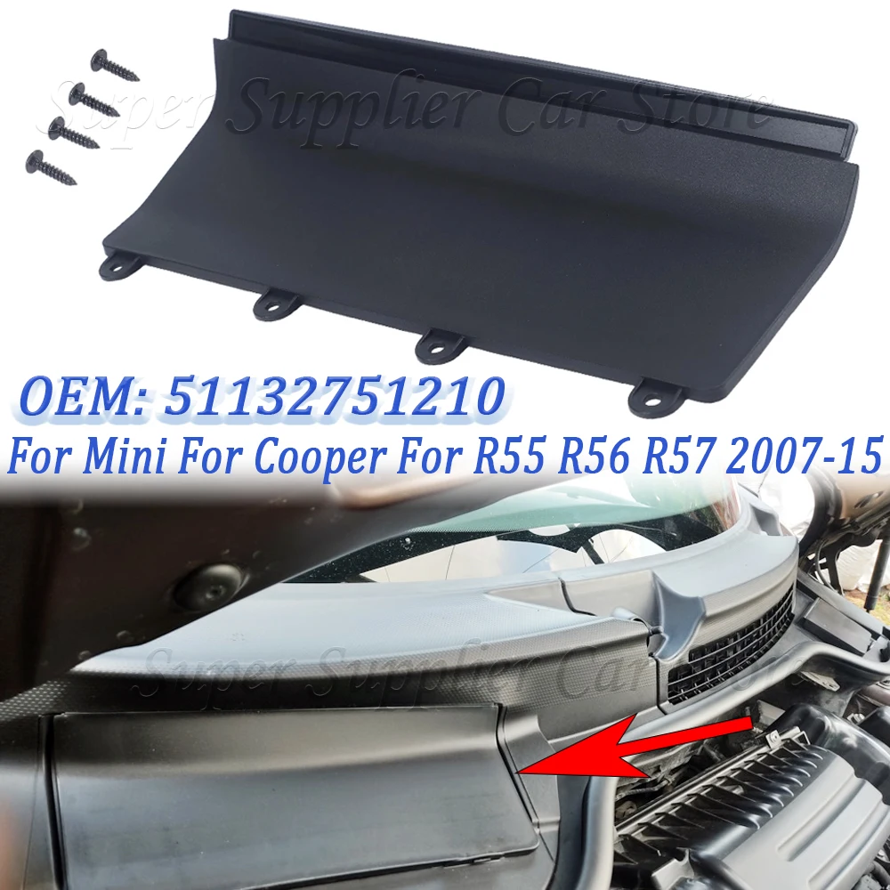 For Mini For Cooper For R55 R56 R57 2007-2015 Car Upgrade Panel Battery Cap Windshield Wiper Cowl Cover Accessories 51132751210