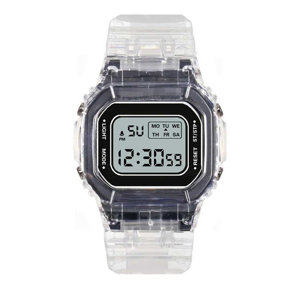 New Boys Girls Digital Luminous Fashion Sport Transparent For Watches Couple Gift