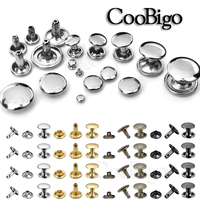 100pcs/sets Metal Double Cap Rivets Stud Rivet Collision Nail Repair Spike DIY Leather Craft Garment Hat Shoes Pet Collar Decor