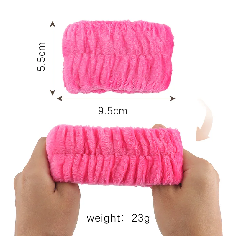 Coral Velvet Facial High-Elastic Makeup Hairband Face Wash Wristband Face Washing Clean Wrist Towel Band Skin Care Beauty Tool