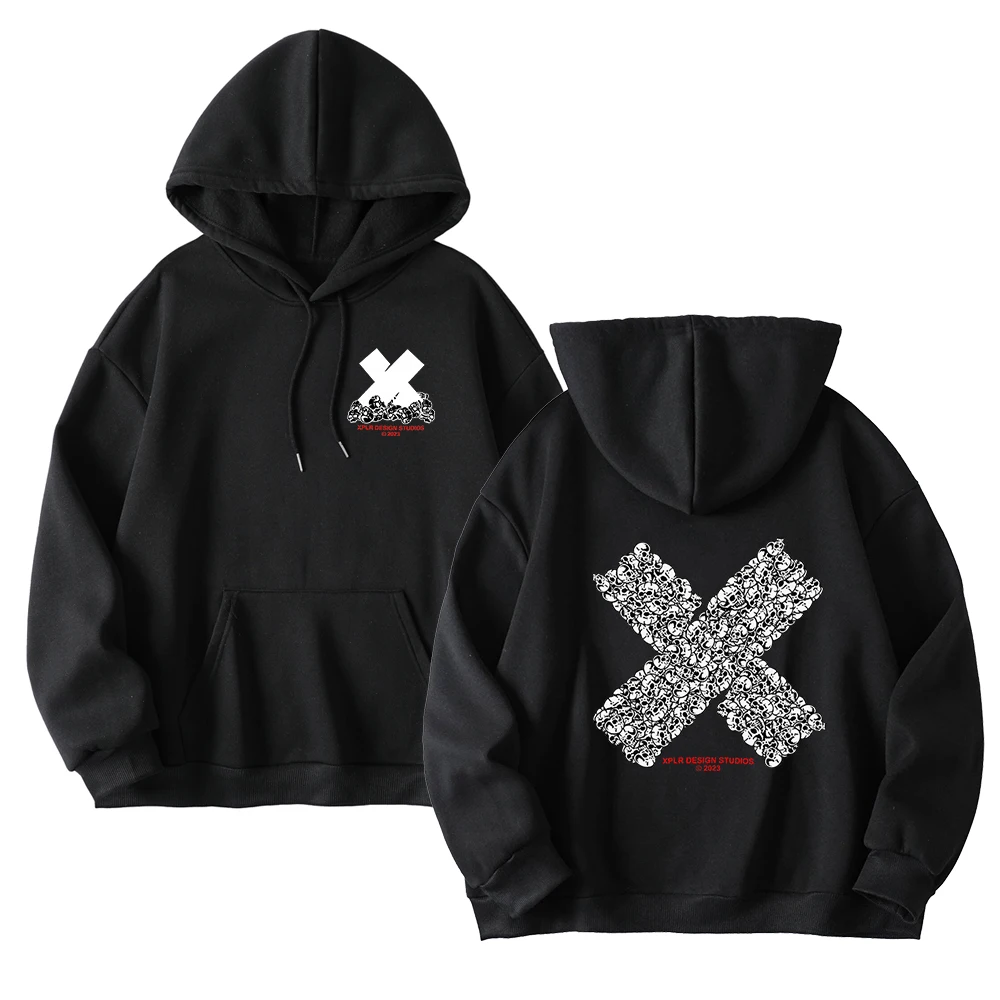 

XPLR Hell Week Bones Merch толстовки зимняя Милая уличная одежда с капюшоном с длинным рукавом новый логотип Свитшот Y2K