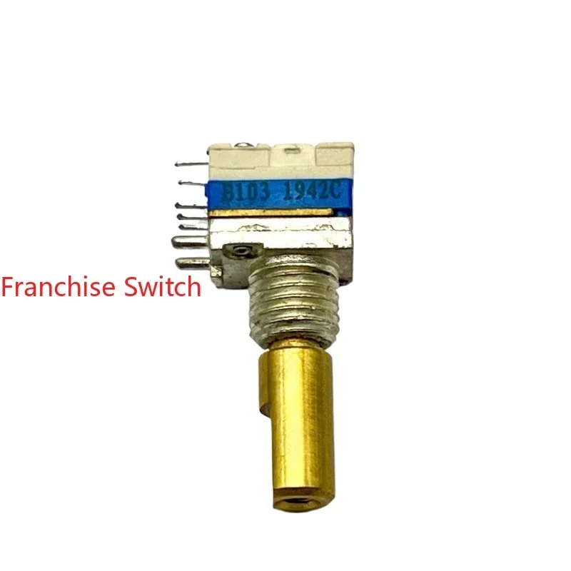 50PCS R08740NM Rotary Potentiometer With Press Switch, B10K Shaft Length For Walkie-talkie 15MM