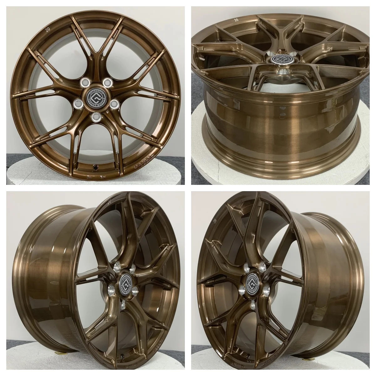 Factory Direct Custom Forged Wheels SIZE 18X8.0 H/PCD  5X120 OFFSET +38 C.B  72.56 Brushed bronze fine milled lettering